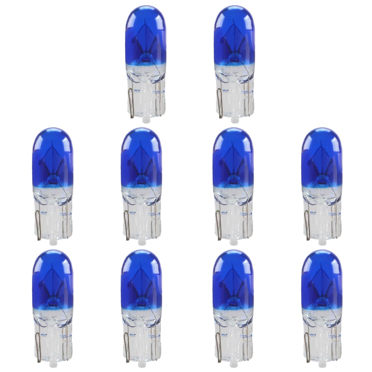 Photo 1 of 10 PCS T20 12V 5W Car Flat Foot Mini Lights, Car Brake Light Turn Light Bulbs, Quartz Glass Instrument Lights, Halogen Width Indicator Lights, Auto Lighting Replacement Accessories (T10-Blue)