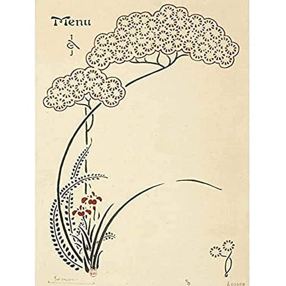 Auriol Iris Flower Japanese Pattern Design Menu Art Print Canvas Premium Wall Decor Poster Mural