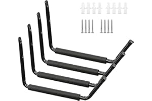 SOUUXIU 4PCS Kayak Storage Racks Wall Mount Stable Space Saving, Garage Hangers Durable for Kayak Jumbo Wall Hooks for Canoe Surfboard