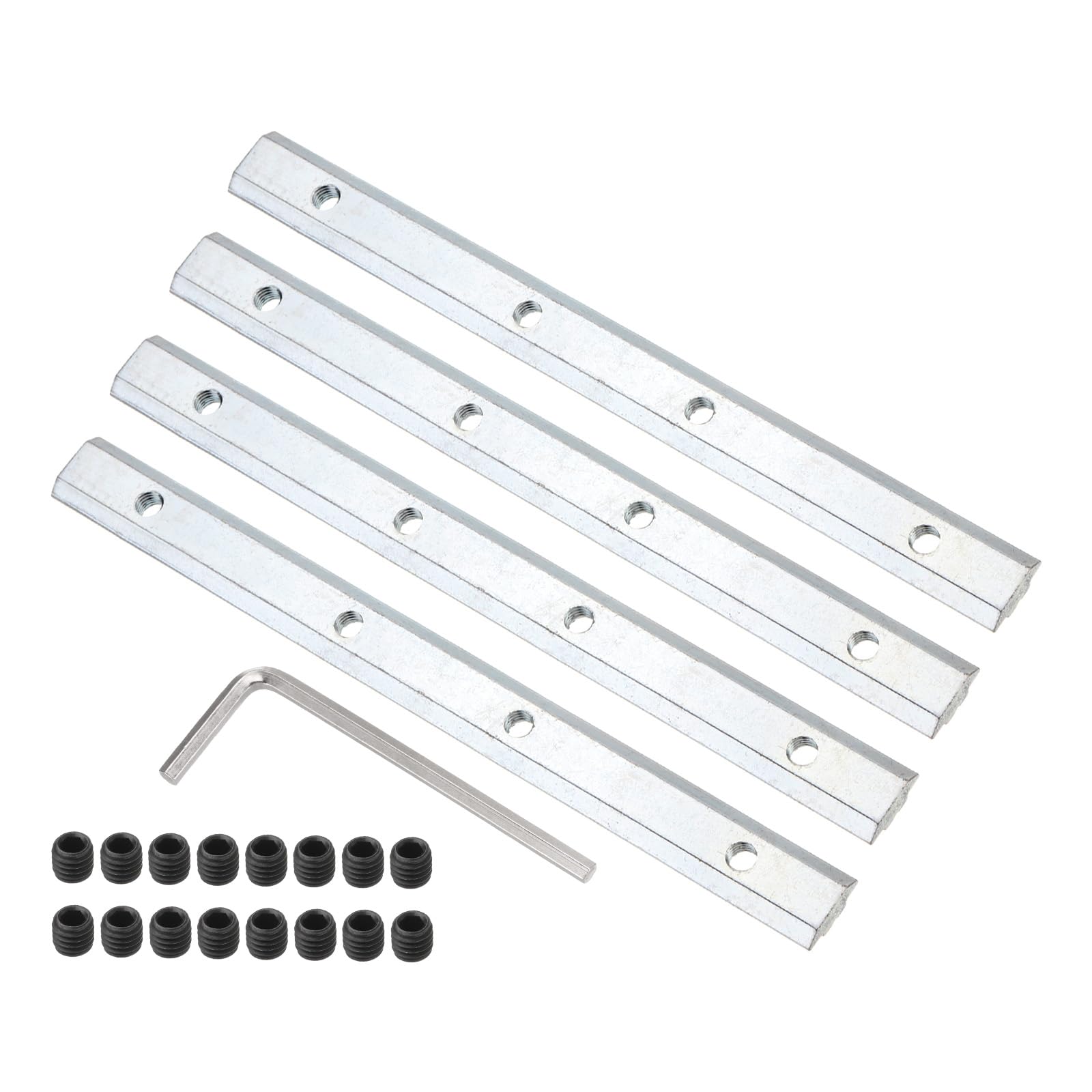 PATIKIL 7.1 Inch Straight Line Connector, 4 Pcs T/V Slot Aluminum Extrusion Connector Corner Bracket with M6 Screws Wrench for 30 Series Aluminum Profile (Silver)
