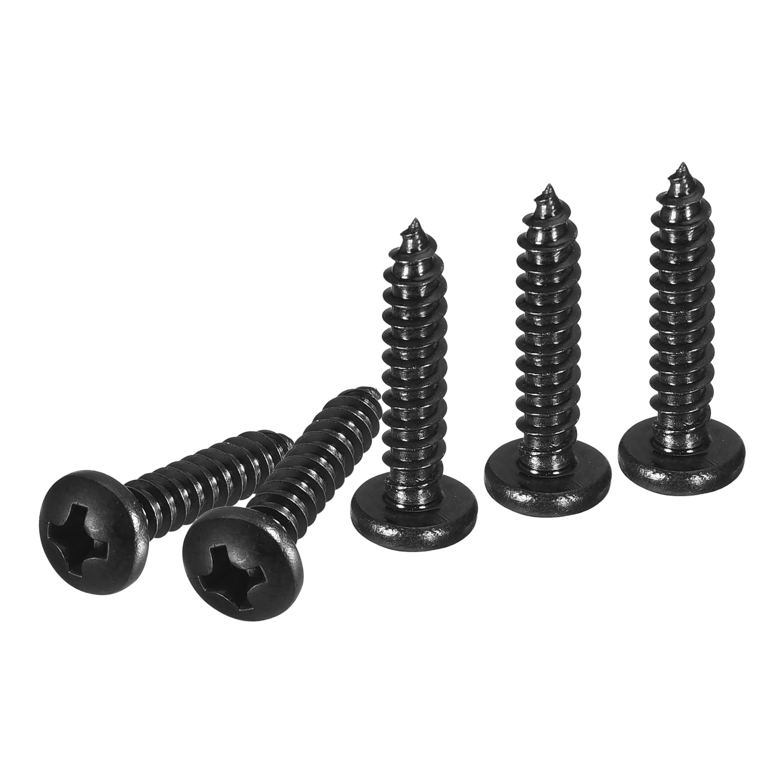 DTGN #7x3/4" Phillips Pan Head Self-tapping Screw - 100Pack - Black Oxide 304 Stainless Steel Sheet Metal Screws Wood Screws — image 1