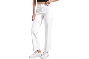 Allegra K Faux Leather Pants for Women's High Waist Straight Leg Punk PU Trousers