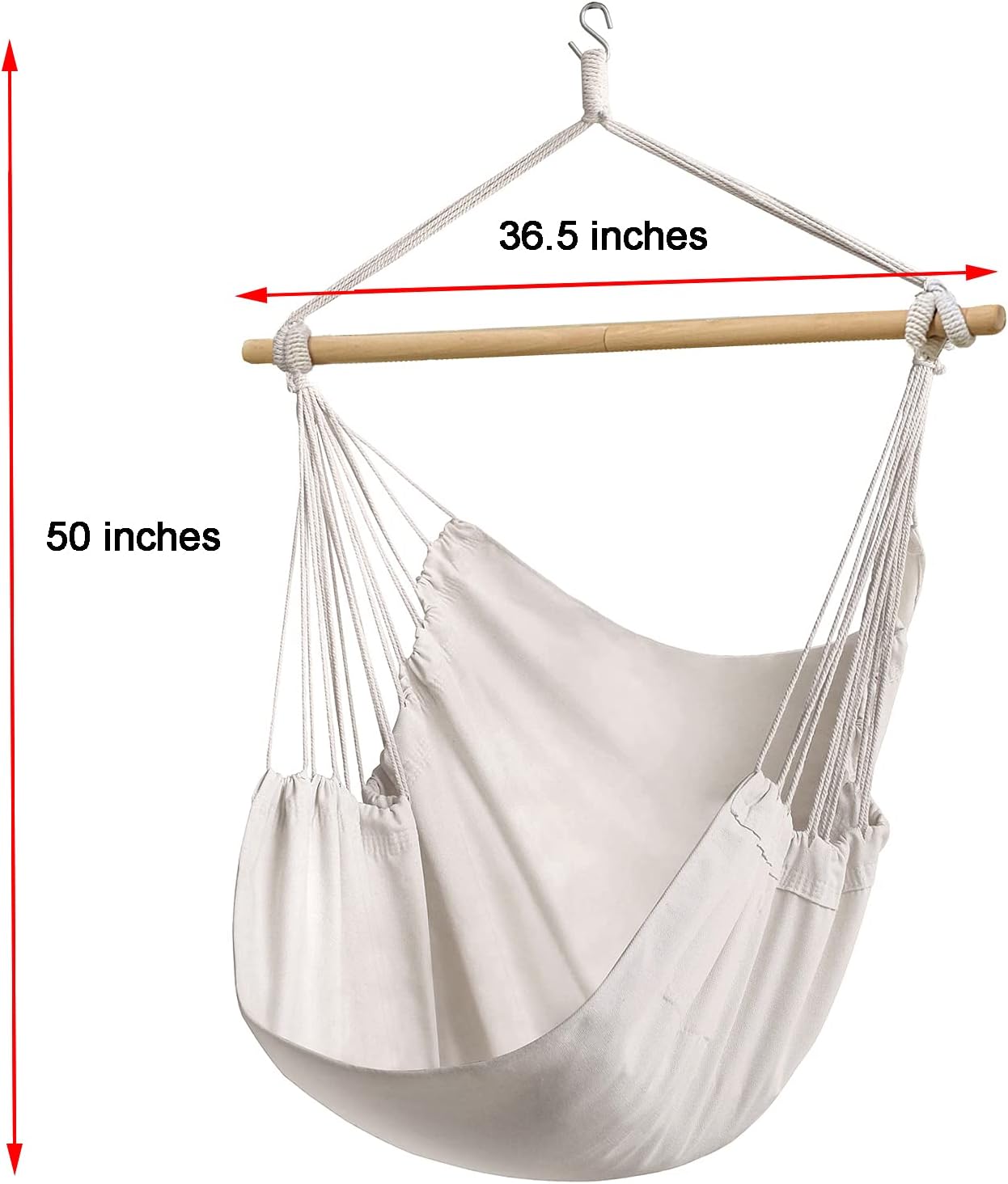 ZJXH Hanging Rope Hammock Chair Large Swinging Seat Chair Indoor and Outdoor Hammock Chair Durable: Kitchen & Dining