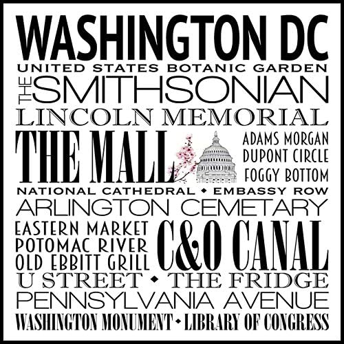 Washington DC Travertine Marble Coaster 4"x 4"
