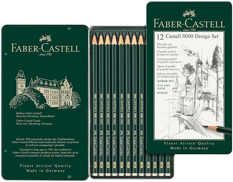 Faber-Castell 9000 Design Set 12 Pencils, Graphite 5B-5H