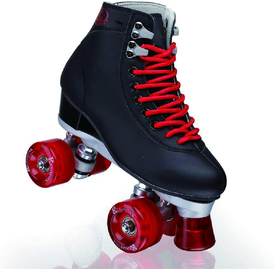 FHJKS Roller Skates for Women and Men Adjustable PU Leather Hightop