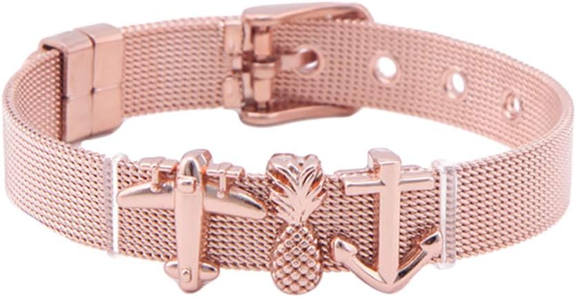 HshDUti Unisex Mesh Bracelet,Pineapple Airplane Pattern Wristband Bracelets Bangles Jewelry Gift