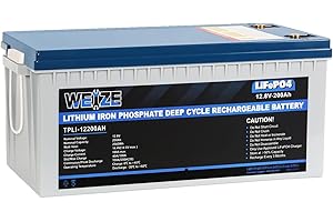 Weize 12V 200Ah LiFePO4 Lithium Battery, Built-in Smart BMS, 8000+ Deep Cycles, Low Temperature Protection Rechargable Battery Perfect for RV, Solar, Marine, Overland/Van, and Off Grid Applications