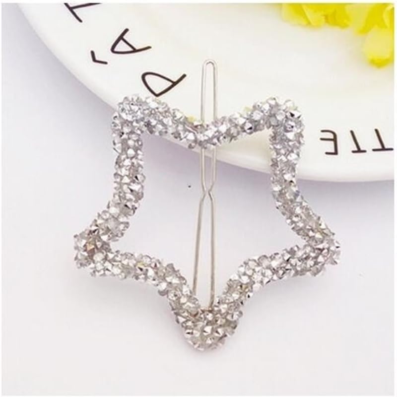 Useful Rhinestone Sparkling Fashion Hair Clip Star Hair Accessorie Hair Styling Tool for Women(Silver) Decorate Yourself