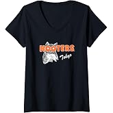Womens Hooters Tokyo Destination Restaurant Souvenir Retro Foodie V-Neck T-Shirt