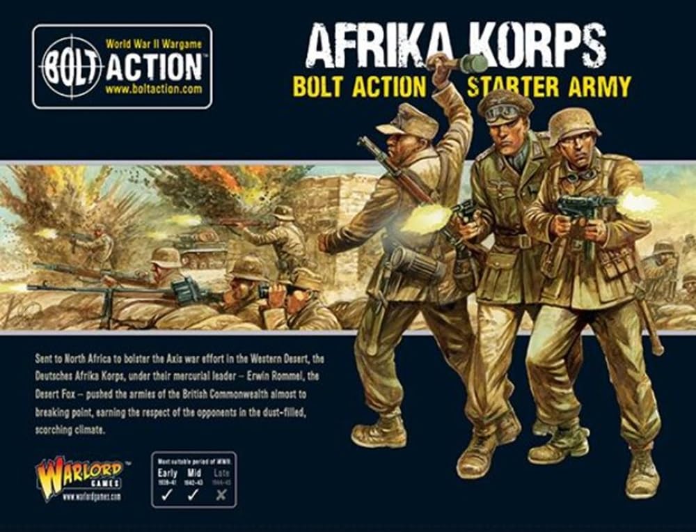 Warlord Games German Afrika Korps Starter Army - 28mm Scale Miniatures for Bolt Action Highly Detailed World War 2 Miniatures