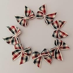Micomon 50pcs 1.2-Inch Mini Bows for Crafts Gingham
