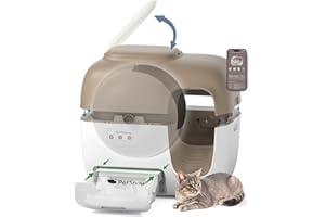 PetSnowy Self-Cleaning Automatic Cat Litter Box with Odor Control TiO2 System, Robot Litter Box with Auto-Packing, App Control, Large Cats & Multiple Cats (2025 Premium Version)
