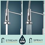 FORIOUS Kitchen Tap Spring Kitchen Sink Mixer High Arc 360° 2 Spray Chrome view 3