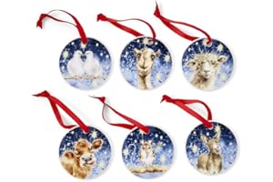Royal Worcester Wrendale Designs Nativity Tree Decorations Set of 6
