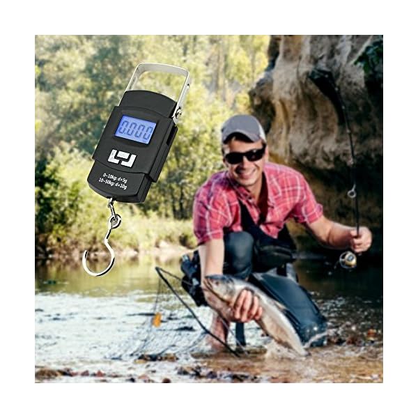 Electronic-Fishing-Scale-By-Sakana-Gear-Digital-Balance-Scale-With-A-Stainless-Steel-Hanging-Hook-And-Metal-Hand-Handle-Compact-Lightweight-Fishing-And-Traveling-Gear–2-AAA-Batteries-Included
