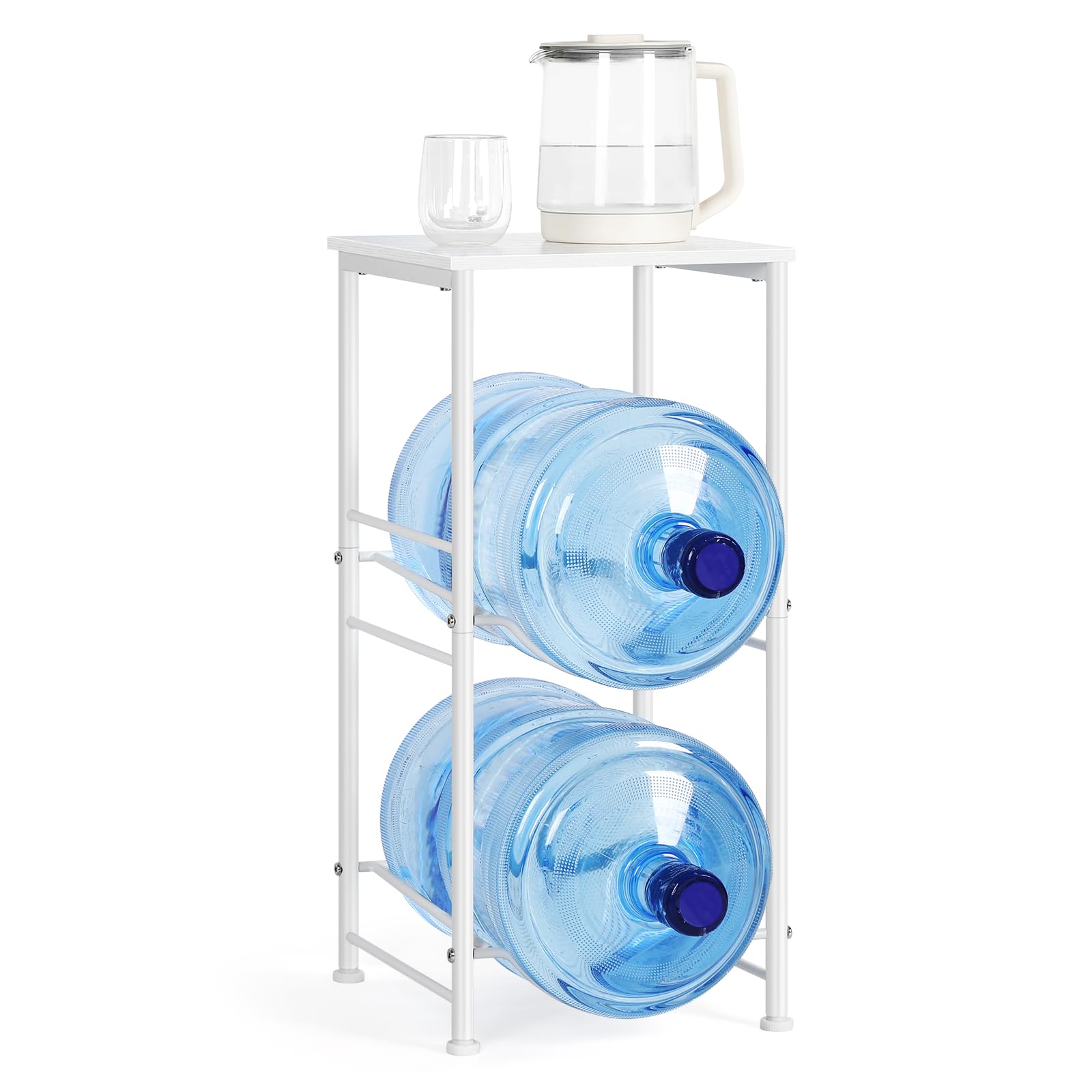 Water Jug Holder Stand 2 Tier 5 Gallon Water Bottle Rack with Top ...