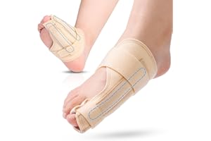 SYLONG Big Toe Splint for Women & Men, Broken Big Toe Support Brace for Fracture Fixation,Sports Sprains,Injuries, Adjustable Big Toe Protector with 2 Stainless Steel Plates for Day & Night - Right（Beige）