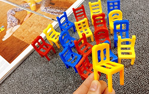 image for Fashionclubs 18pcs/set Plastic Balance Chair Stacking Ladder Game Inte