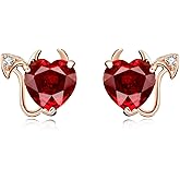 18K Gold Plated Ruby Earrings for Women – Devil Earrings for Women - Timeless Jewelry & Great Gift for Every Occasion - 15mm