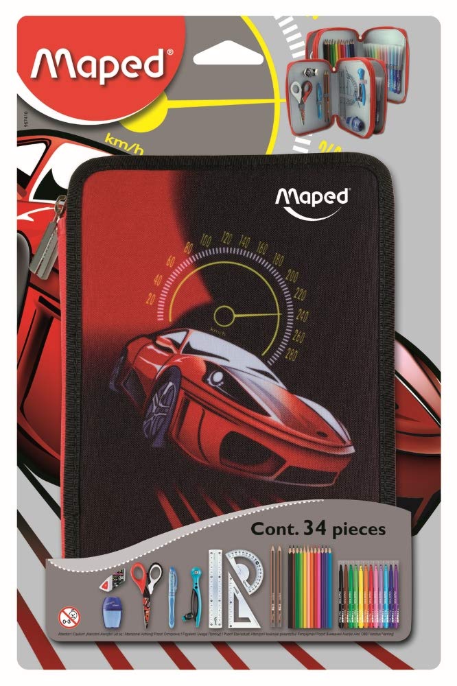 Maped – Plumier 34 Pieces with Two Floors Cars Rojo y negro — image 1