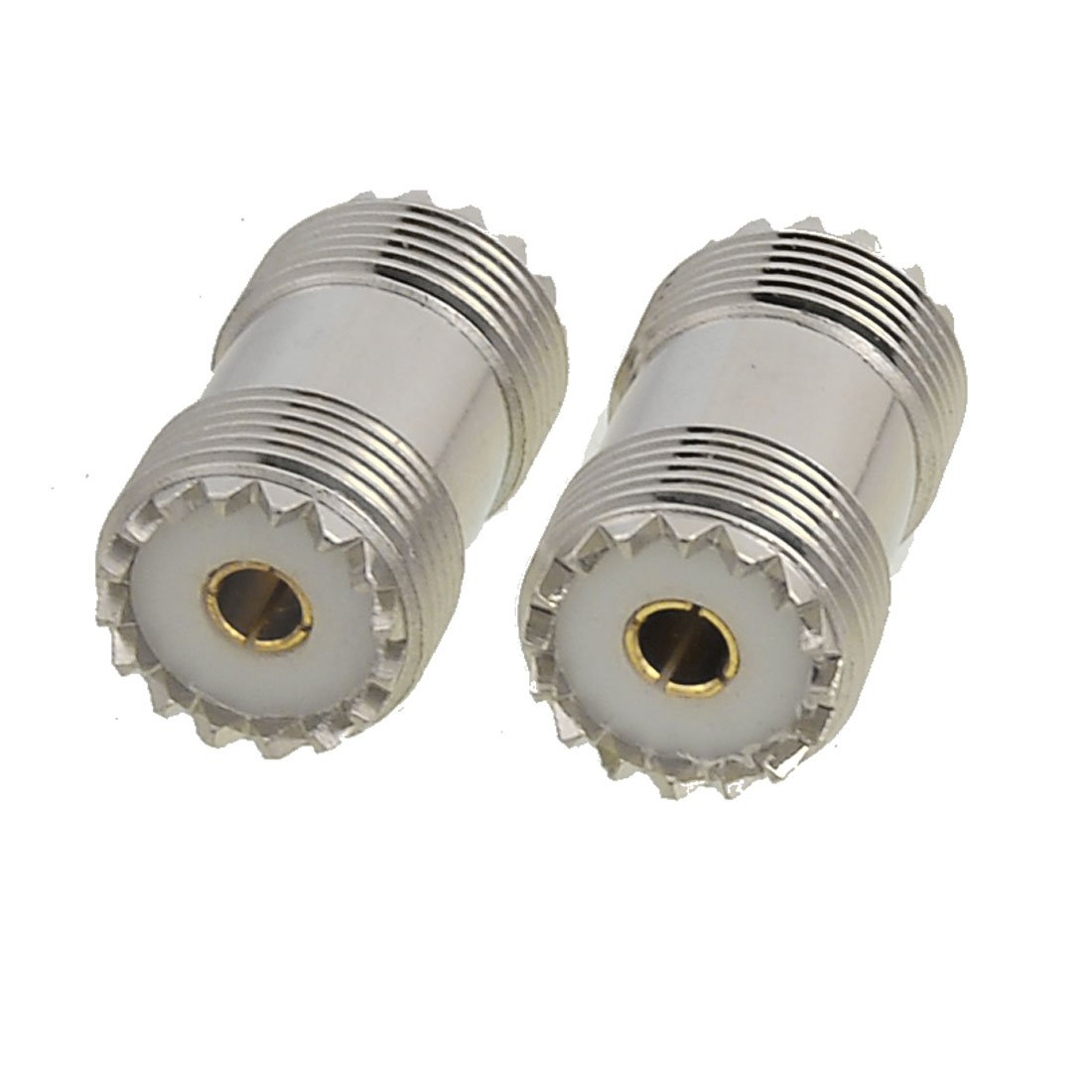 sourcing map 2 Pcs S0-239 UHF Double Female Coax Adapter Connector Plug