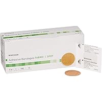 McKesson Adhesive Bandages, Sterile, Fabric Spot, 1 in, 100 Count, 1 Pack