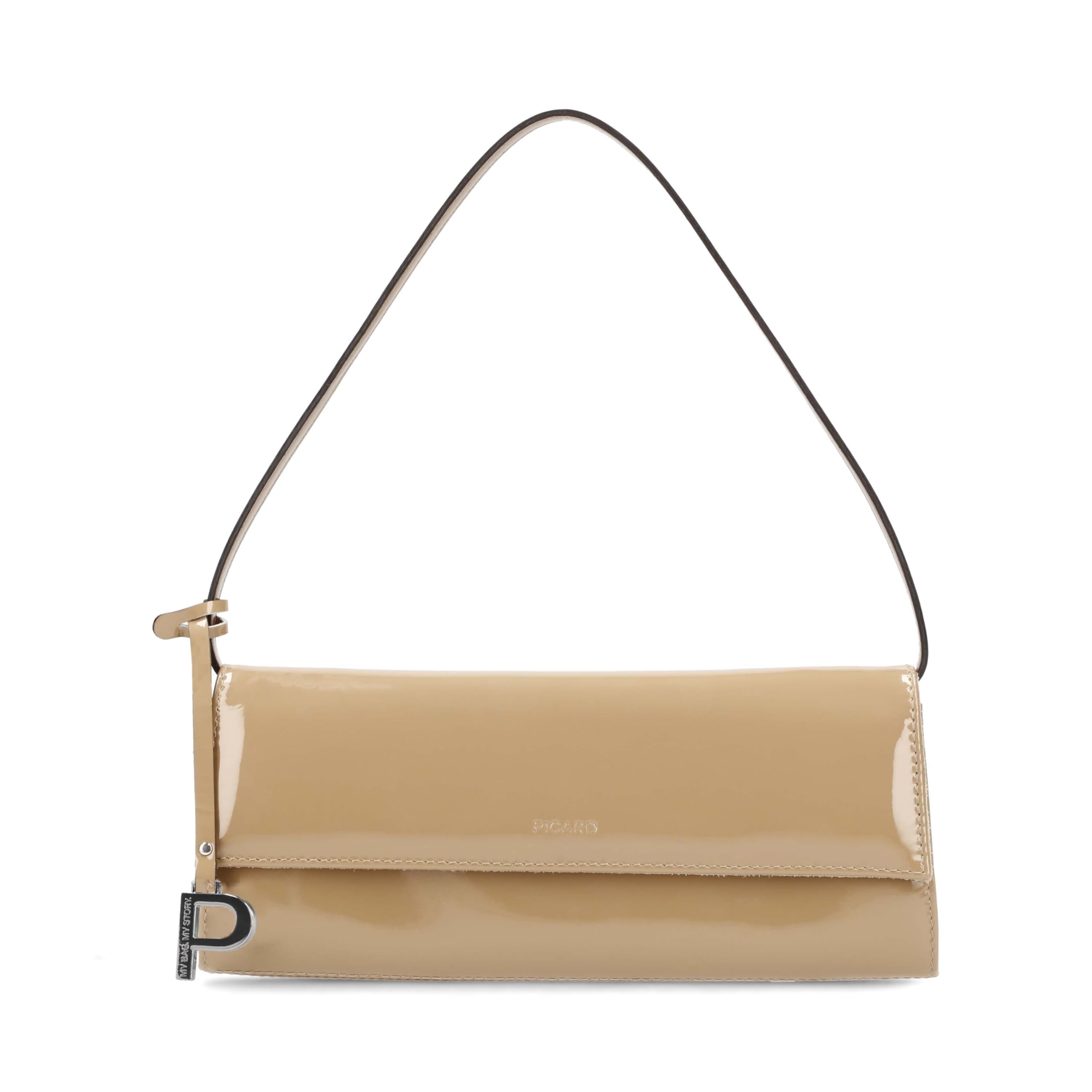 Picard Leather shoulder bag clutch Auguri Shoulderbag Melange/Lack light brown