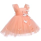 Toddler Baby Flower Girls Sequins Bowknot High Low Tutu Dress Petal Lace Princess Pageant Wedding Birthday Party Formal Gown