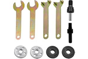 TorSor 10 Pack Grinder Flange Angle Wrench Spanner with Metal Lock Nut and Connecting Rod Shank Mandrel Arbor Adapter Repair Kit Tool for Electric Hand Power Drill Grinders