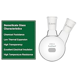 FunChem Glass Round Bottom Flask 24/40, 2 Neck