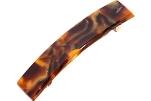 Brown Hair Barrette for Thin Hair, Classic Rectangle French Barrette for Women, Lightweight and Comfortable, Strong Hold, Africa | France Luxe