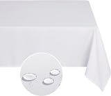 Deconovo White Rectangle Tablecloth 140x240 cm Water Resistant Oxford Fabric view 9