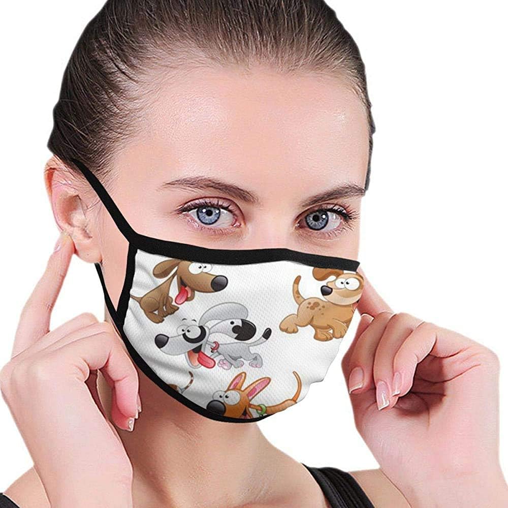 Mask Dogs Cartoons Reusable Cotton Comfy Breathable Safety Mouth Masks Cover Half Face Mask For Women Man Running Cycling Outdoor