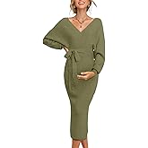 Virmoku Fall Winter Maternity Nursing Dress 2026 Sweater for Women Wedding Guest Dress Baby Shower Photoshoot Outfits