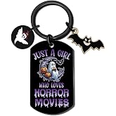 Horror Movie Gifts For Women Girls Stocking Stuffers For Teen Girls 16-18 Cool Horror Keychain Gifts For horror Lovers Spooky Scary Movie Gift for Teen Christams Birthday Unique horror Movies Merch