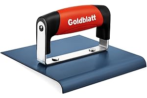 Goldblatt Concrete Tools, Concrete Edger, 6" x 6" Blue Steel Edger (1/2"R, 5/8"D), Durable High Carbon Steel Concrete Finishing Tools - Masonry Hand Tool with Soft Grip, Sturdy Steel Mounting