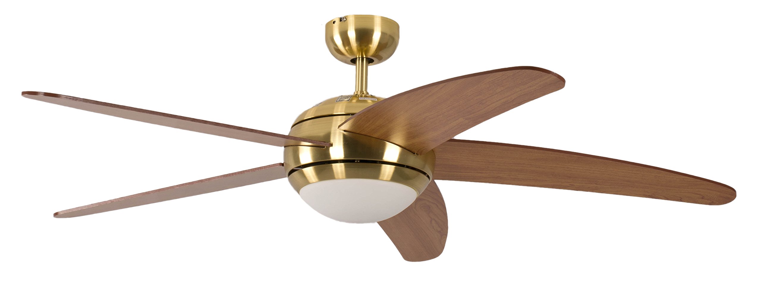 Ceiling Fan Melton Brass 52 inch with Light and Remote Control Blades Honey Maple