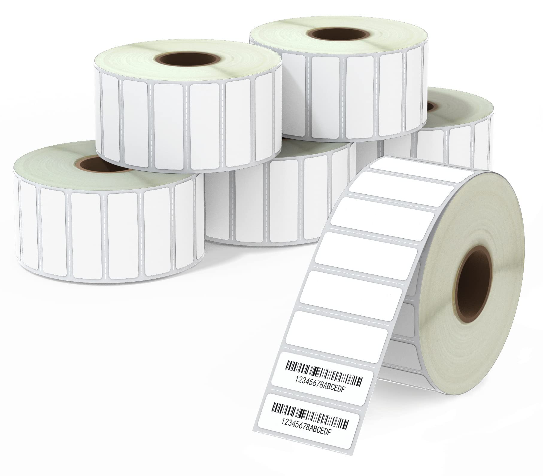 BETCKEY - 38mm x 13mm (1.5 in x 0.5 in) File Folder & Address Thermal Labels, 2350 Perforated per Roll, Compatible with Zebra & More Printers [6 Roll/14100 Labels]