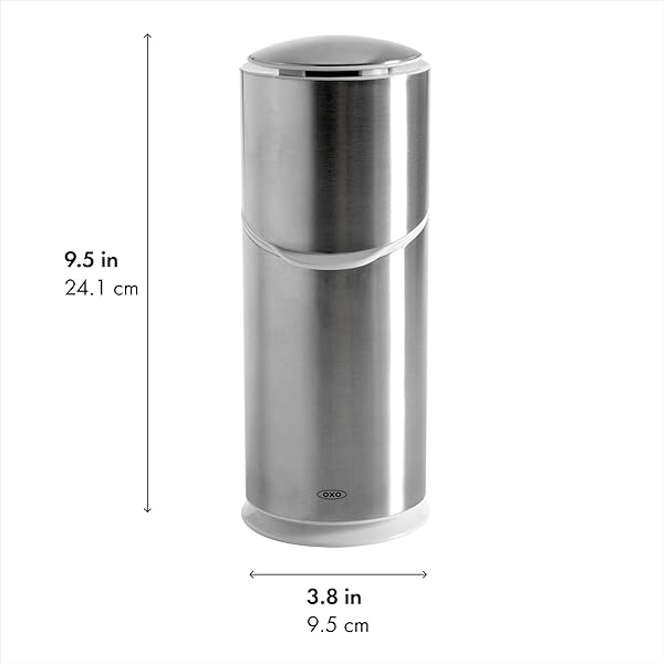 OXO GOOD GRIPS STAINLESS STEEL TOOTHBRUSH ORGANIZER, BATHROOM ORGANIZER AND STORAGE, TOOTHBRUSH HOLDER FOR COUNTERTOP, SLEEK MODERN BATHROOM ACCESSORIES
