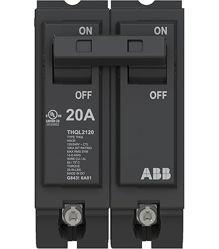 ABB TEY/Q-Line® THQB2120 2-Pole Miniature Circuit Breaker • 20A