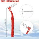 RAYITO 50pcs Interdental Brushes Red Soft Non-Slip Handle Angled Head view 2