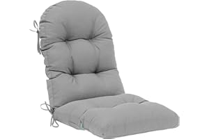 QILLOWAY Indoor/Outdoor High Back Chair Cushion for Adirondack,Spring/Summer Seasonal All Weather Replacement Rocking Chair Cushions. (1 Piece, Grey)
