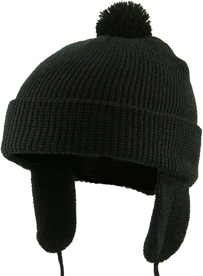 Toddler Beanie Hat with Ear Flaps Black W20S11C Amazon.co.uk Baby