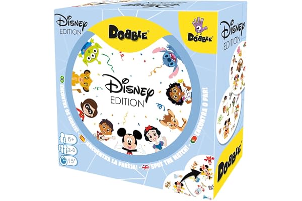 Asmodee, Dobble: Disney, Para Família, Idade 6 anos+, 2 a 8 jogadores, partidas de até 15 min Asmodee, Dobble: Disney, Para Família, Idade 6 anos+, 2 a 8 jogadores, partidas de até 15 min