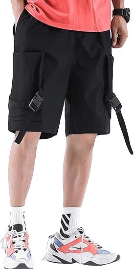 Amazon Yitongメンズ ハーフパンツ 5分丈 ゆる 夏 半ズボン 短パンツ 綿 柔らかい 膝丈 ワイドパンツ ショート丈 男性 黒パンツ おしゃれ スポーツ風 都市 ショートパンツ 通販