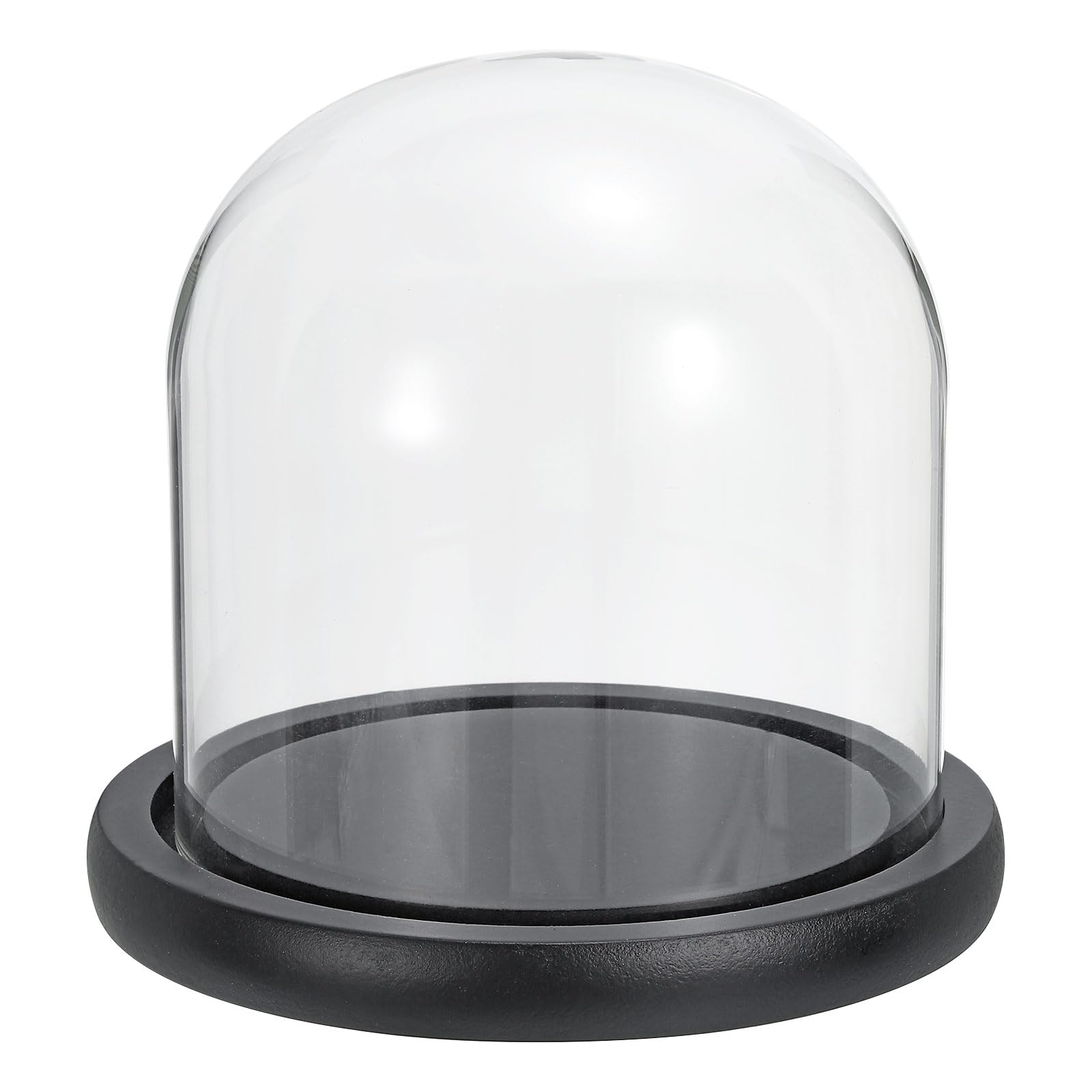 Photo 1 of PATIKIL 6.1"x5.9" Clear Cloche Glass Dome, Glass Bell Jar Display Case Tabletop Centerpiece with Black Wooden Base for Christmas Home Decor