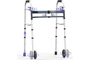Agrish Narrow Walkers for Seniors, Adjustable Width Narrow Walkers for Small Spaces, Folding Slim Walker - Standard Walkers f