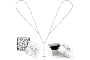 Wowangce Lasso Wedding Rosary Rope Lazo Para Boda Catholic Lasso Pearl Wedding Rosary Accent Rope Traditional Unity Cord for Ceremony Lazo De Boda Mexico Bridal Gift