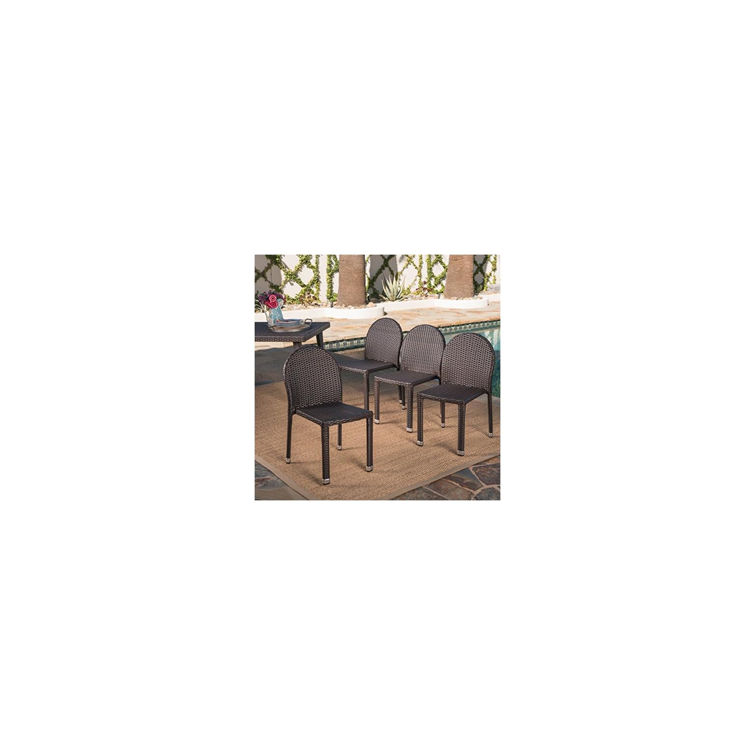 Christopher Knight Home Aurora Outdoor Wicker Stacking Chairs with